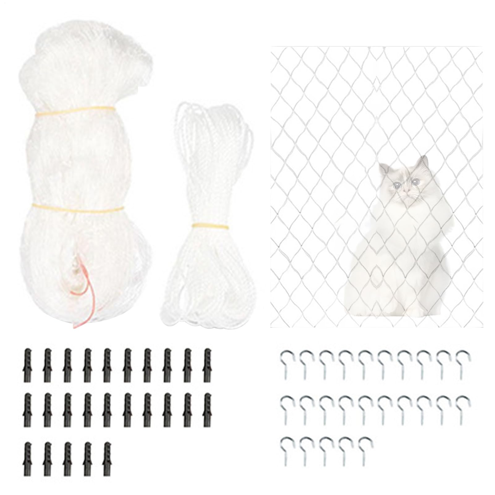NETTINA DI BALCONO per animali domestici, balcone da rete per gatti | Rete per la per animali domestici per balcone, scale, porta,
