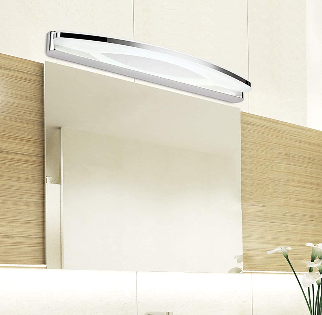 Specchio da Bagno a LED Impermeabile - Applique angolare Regolabile con Design Anti-Schizzi in Acciaio Inossidabile, Illuminazione Perfetta per l'arredamento di casa e bagni Modern