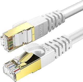 KASIMO CAT 8 Ethernet Cable 15M Round Network Internet Ethernet LAN Cable,High Speed 40Gbps 2000Mhz SFTP LAN Wires Internet Patch Cable with RJ45 Gold Plated Connector for Switch/Router/Modem