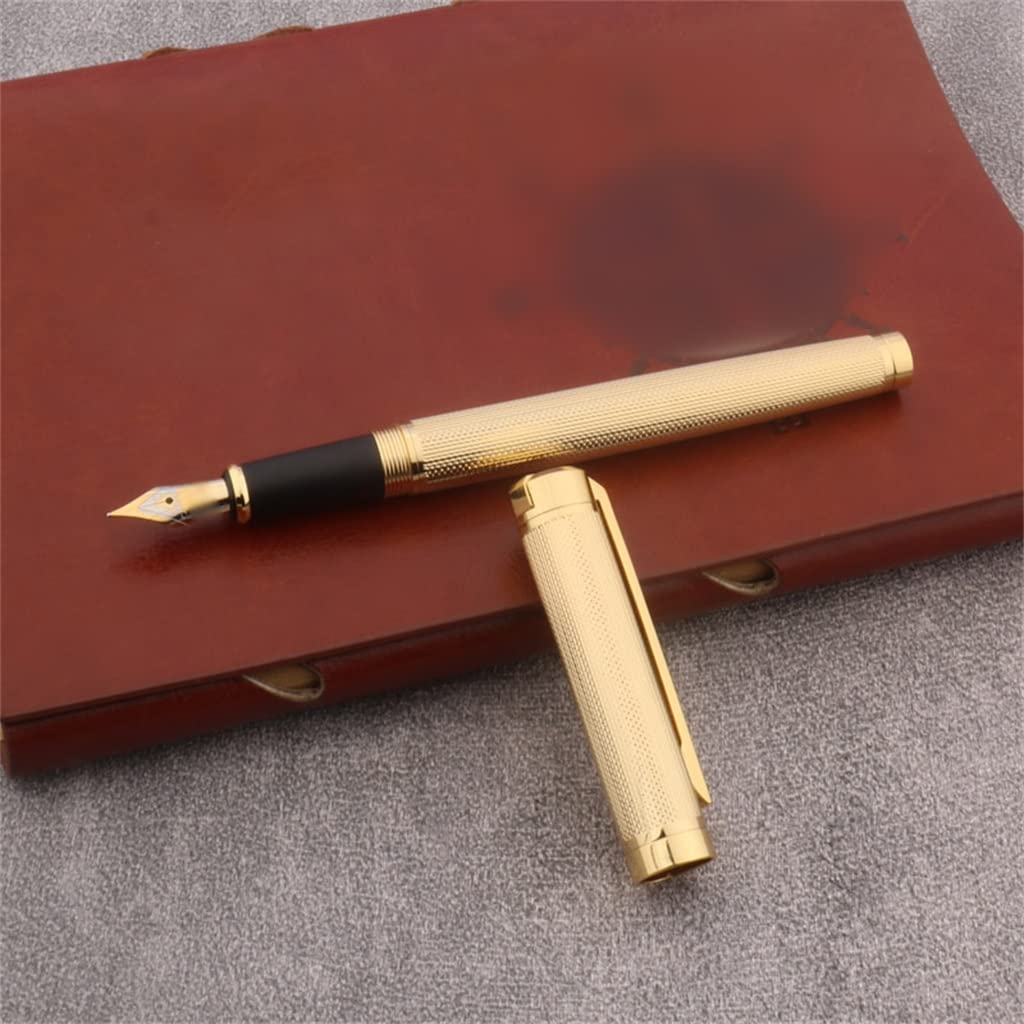 Penna stilografica classica a righe scultura cancelleria forniture per ufficio penne a inchiostro dorato