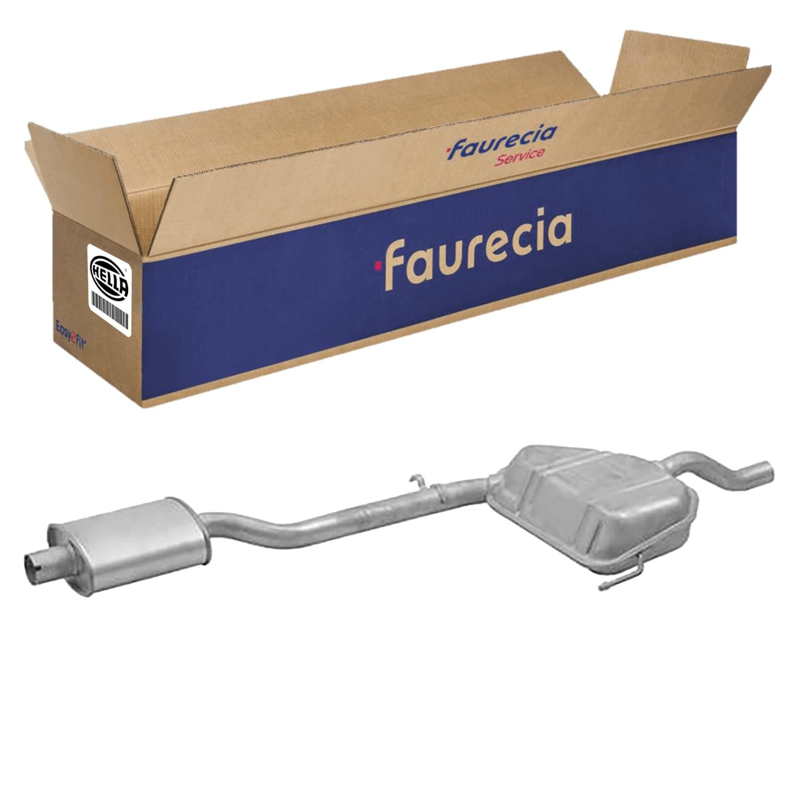 HELLA 8LB 366 020-671 Tłumik przedni - Easy2Fit® Kit - z przodu - dwuczęściowy - Komplet z elementami do montażu - dla m. in. FIAT BRAVO I