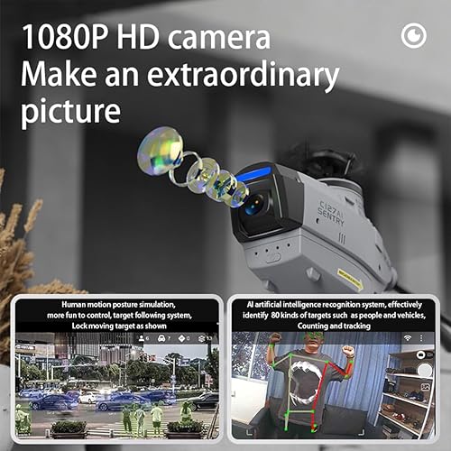 Miniatura 4 de Dron Scout con cámara HD 1080P, helicóptero de control remoto C127AI, avión RC sin escobillas de un solo rotor con video en vivo WiFi, despegue y
