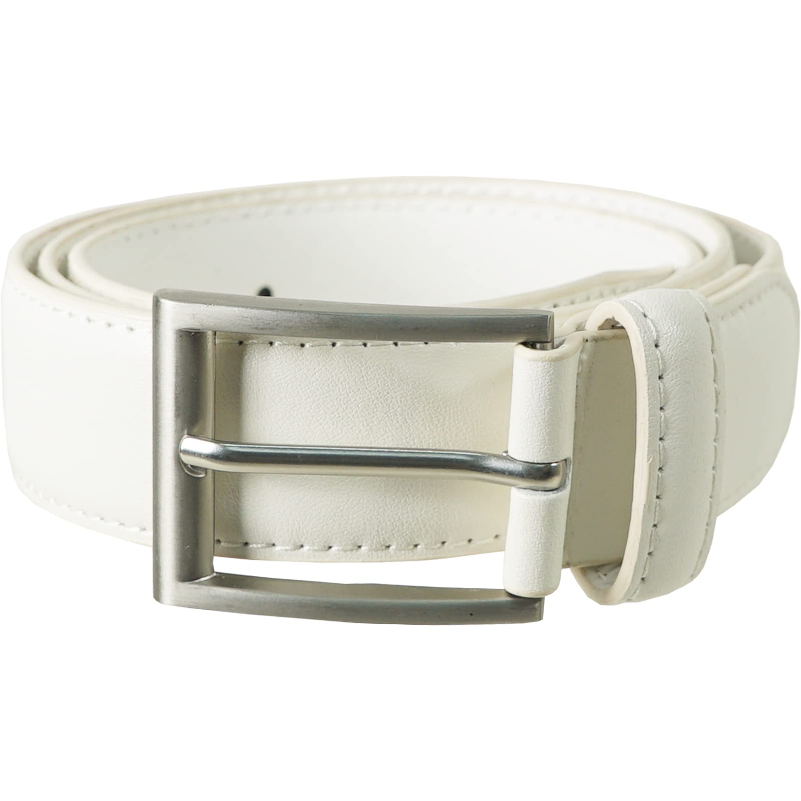 VANGELO Men Classic Dress Belt Black Brown Coffee Cognac Ivory White Fits Waist Length from 28 to 70 Inch