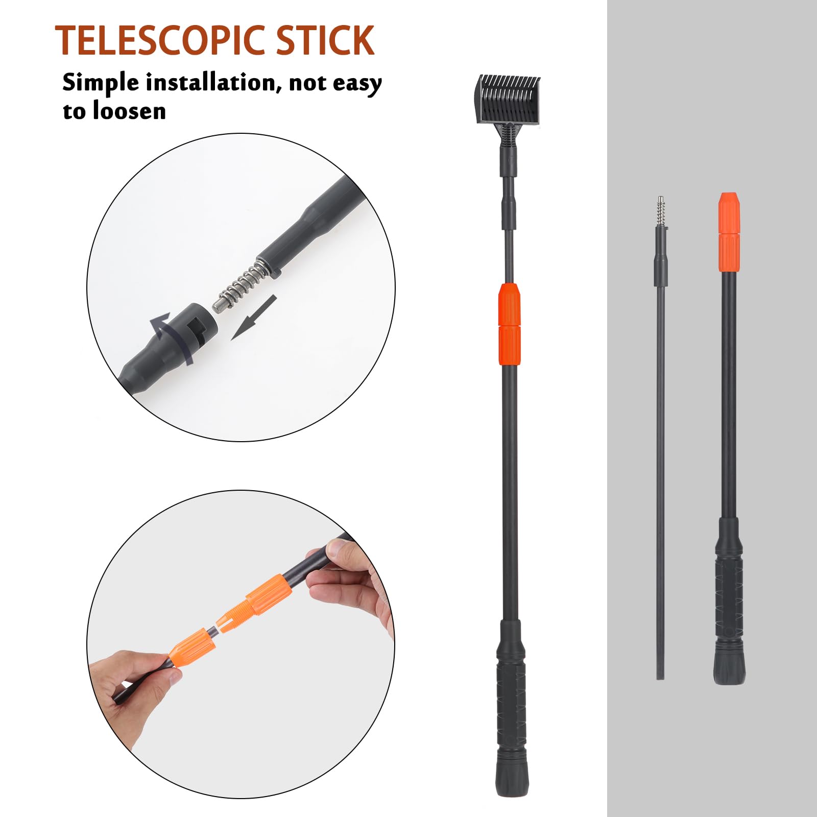 Coolty 6 in 1 Aquarienreiniger Aquarium Reinigungswerkzeug mit langem Teleskopstiel, Schaber, Fischernetz, Schwammreinigungsbürste, Sandrechen für die Aquarienpflege