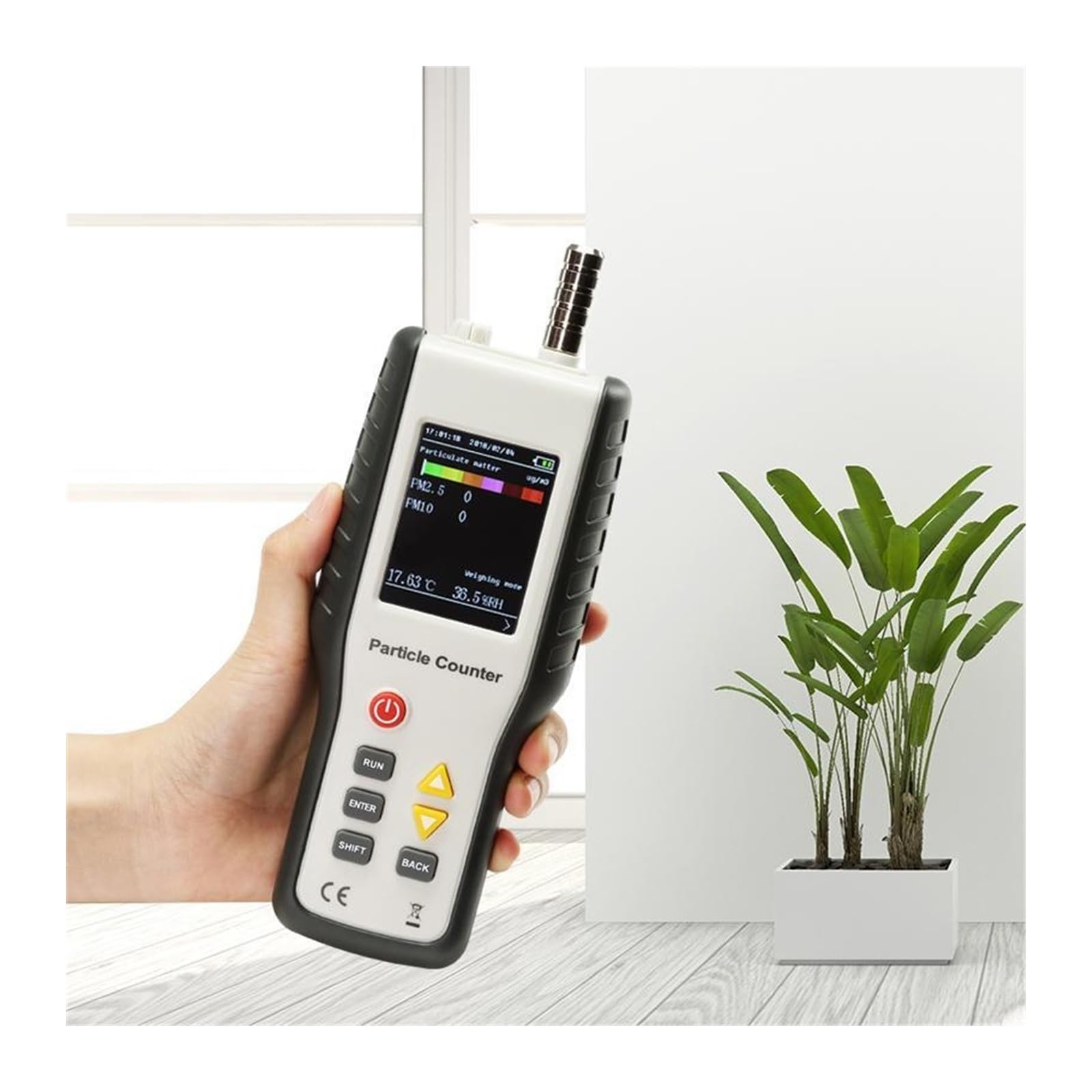 Detector de Gas, Tamaño de partículas Seis Canales 0,3,5, 1, PM2. PM10 Detector Contador Polvo Monitor Calidad del Aire para el Trabajo y el hogar