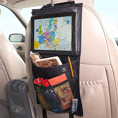 Fully Improved New Unique Design! | Car Storage & Backseat Organizer by Decanus - iPad Holder | Eco Material | Must Have Baby Travel Accessories And Kids Toy Storage and 100%!
