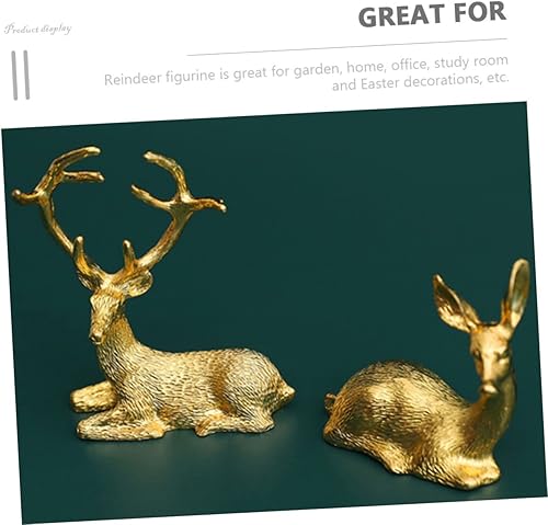 Miniatura 2 de Homoyoyo Estatuas de renos 2pcs mesa de comedor decoración de mesa de comedor de metal