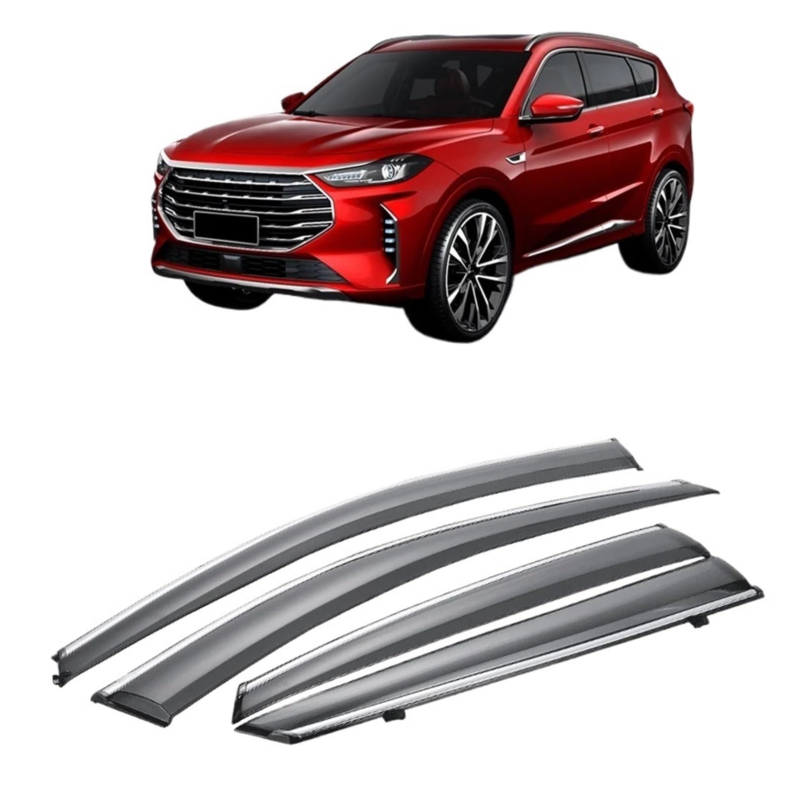 4pcs Compatible for JETOUR T2 X70 X90 X95 Plus Dashing 2018-2025 Car Window Visor Waterproof Anti-Rain Auto External Accessories(X70 Plus 21-25)