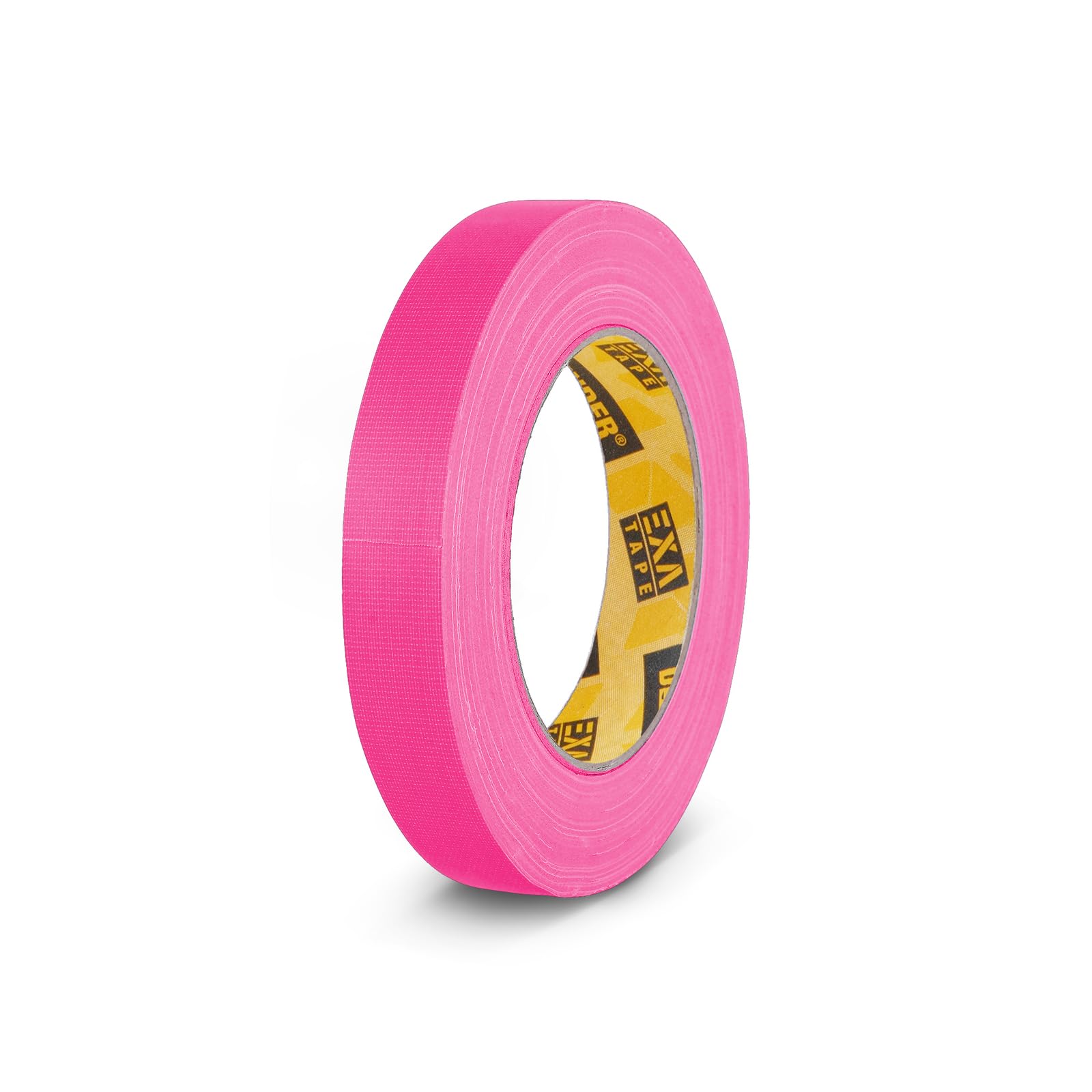 DEFENDER EXA-TAPE gaffer tape - fabric adhesive tape for masking, fastening, and marking, high adhesive strength, tearable by hand, neon look, matt, neon pink, 19 mm × 25 m
