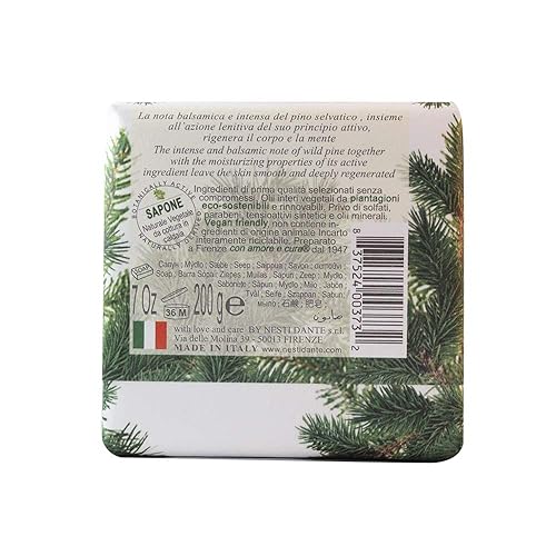 Miniatura 3 de Saponeria Nesti Firenze Marsiglia Toscano"Pino Selvatico" Jabón vegetal triple molido, pino silvestre, 200g7oz
