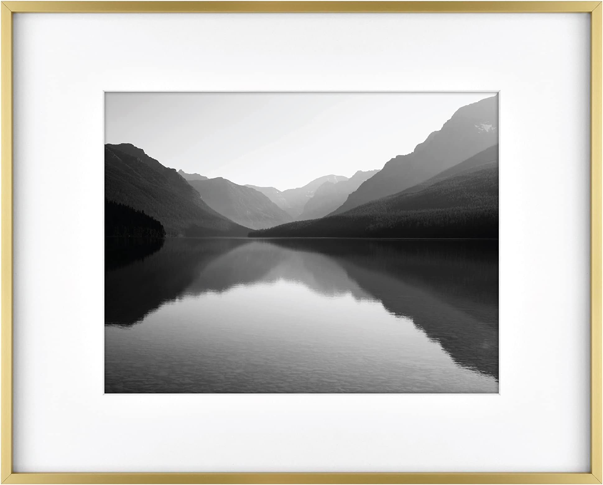 Master & Co. Foundry Metal 16x20 Matted Picture Frame with 11x14 Photo Display, Brass Vertical & Horizontal Wall Hanging Frame for Photos & Artwork (1-Pack)