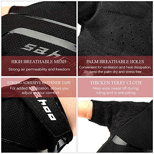 Luvas de ciclismo, Andoer Luvas esportivas para bicicleta MTB com meio dedo para ciclismo Luvas de d