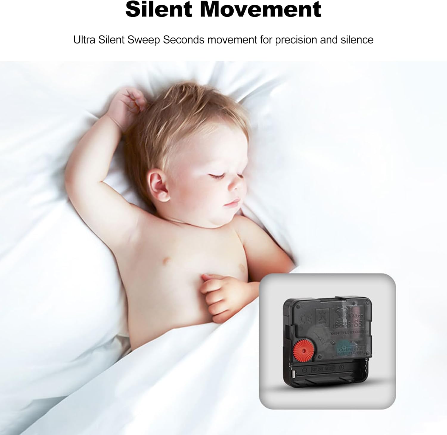 Ergocar Glass Wall Clock Silent Scanning Mechanical Round Glass Wall Clock, Suitable for Living Room, Kitchen, Office.