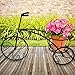 Sorbus Tricycle Plant Stand - Flower Pot Cart Holder - Ideal for Home, Garden, Patio - Great Gift for Plant Lovers, Housewarming, Mother’s Day - Parisian Style (Single Pot, Black)