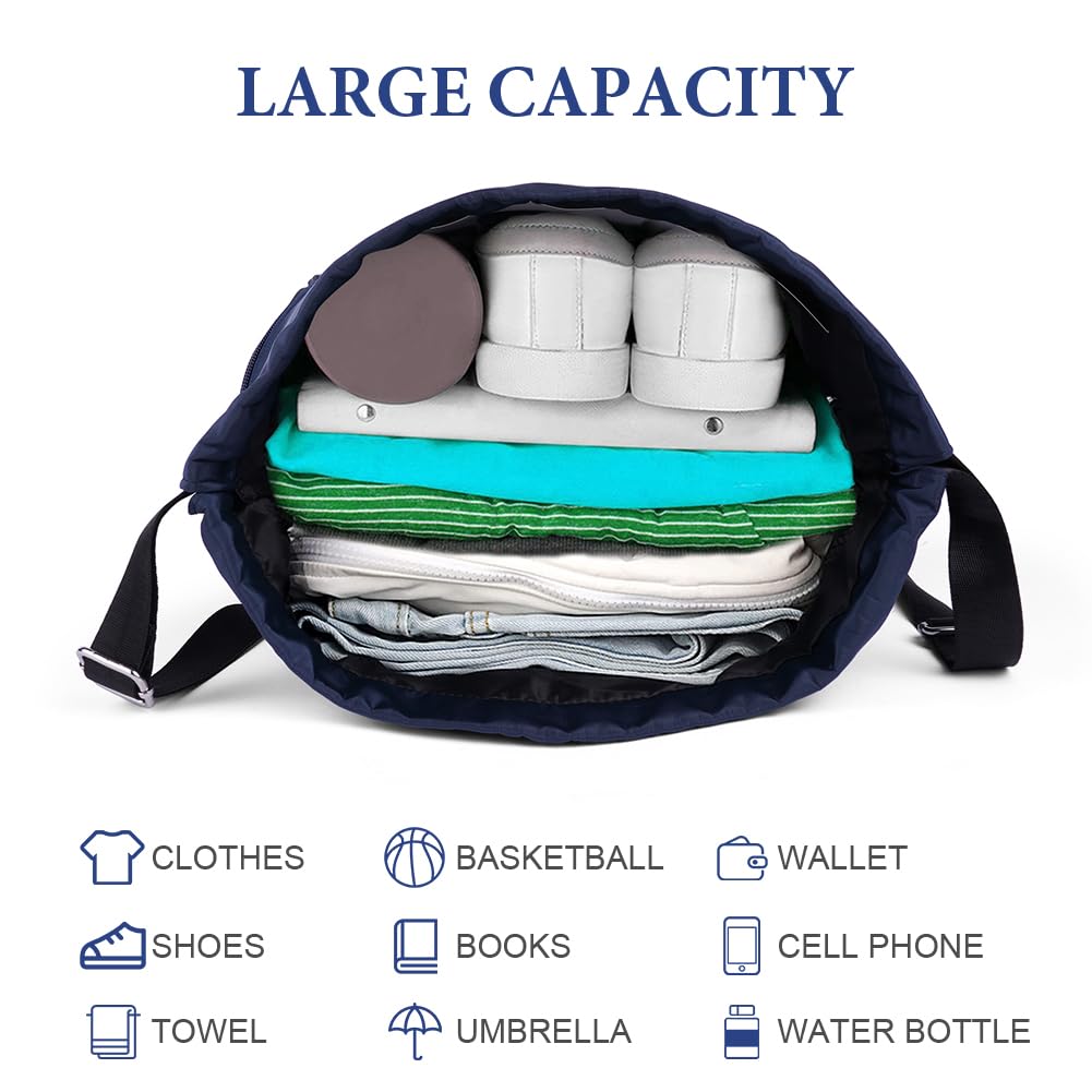 flintronic Sac à Cordon de Sport, Étanche Pliable Sac à Dos à Cordon, avec compartiment à chaussures et poches en filet pour bouteille d'eau pour Voyage Gym Plage Piscine