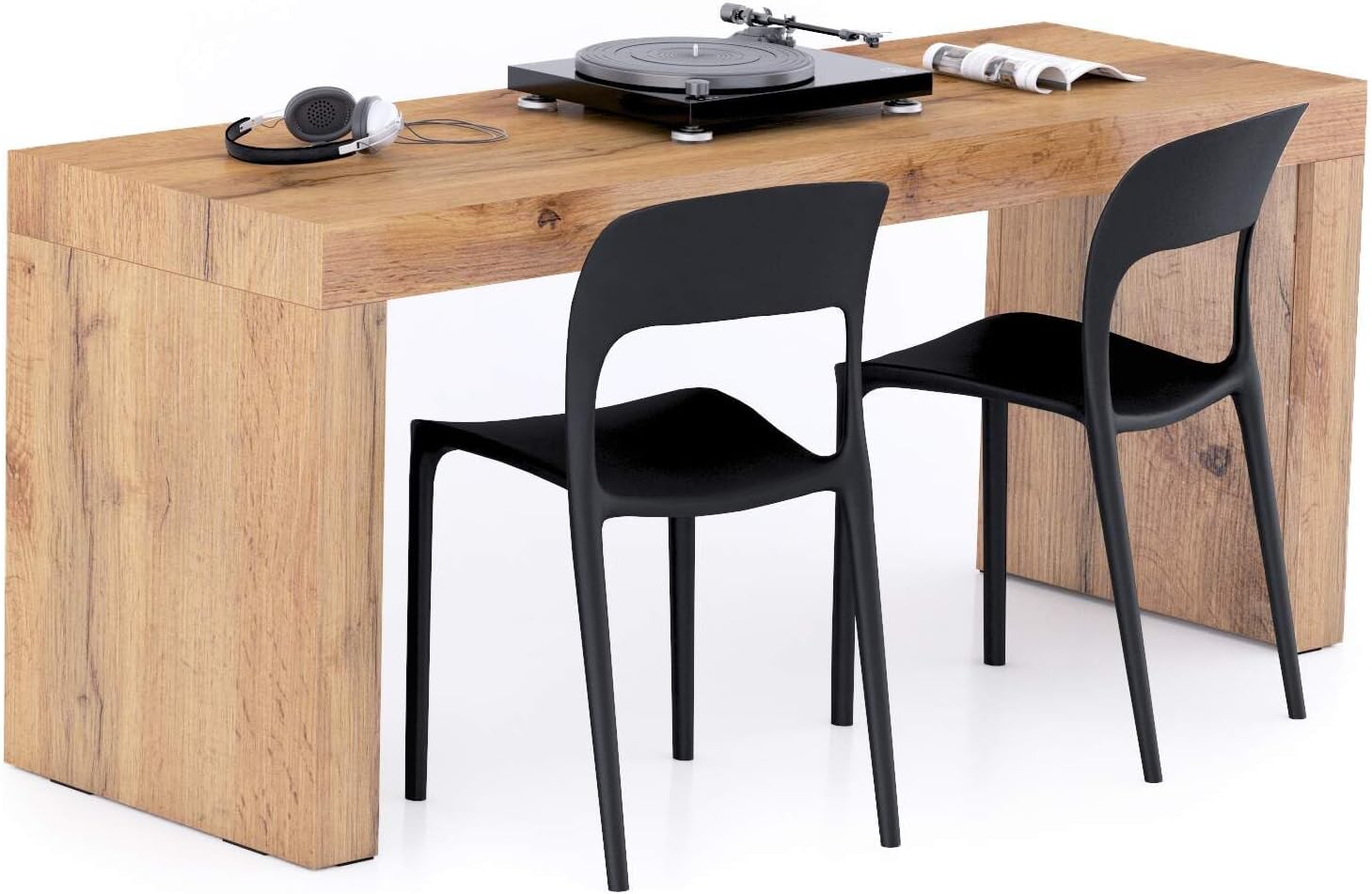 Mobili Fiver, Evolution Desk 70.9 x 23.6 in, Rustic Oak with Two Legs, Made in Italy