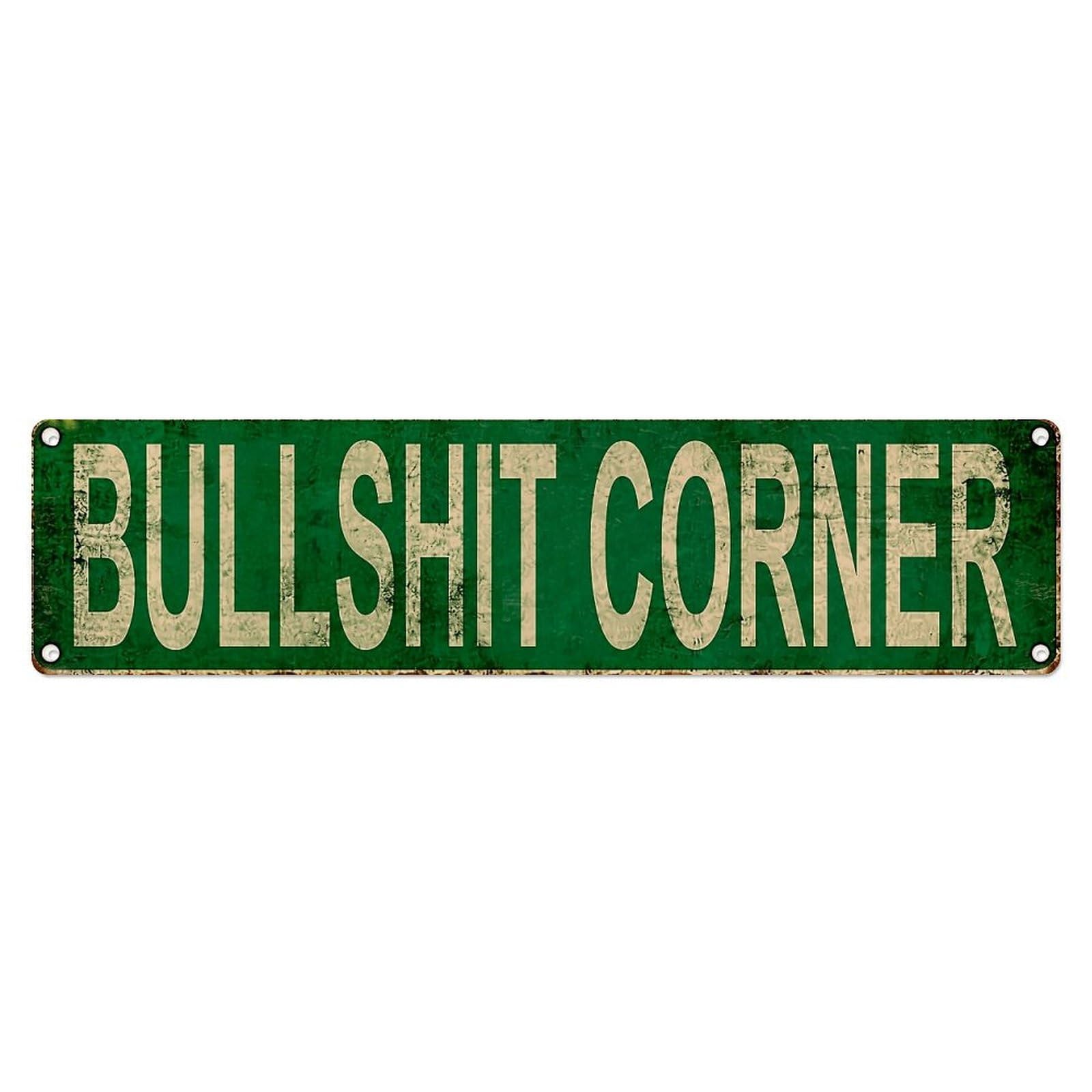Bullshit Corner Sign Pattern Metal Tin Sign Plaque