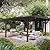 U-MAX 17ft x 12ft All Cedar Wooden Gazebo Pavilion with Hard Top Slant Roof,Wood Heavy Duty Carport Garage Outdoor Gazebo Wood Pergola, Coffee, for Patios, Garden, Backyard