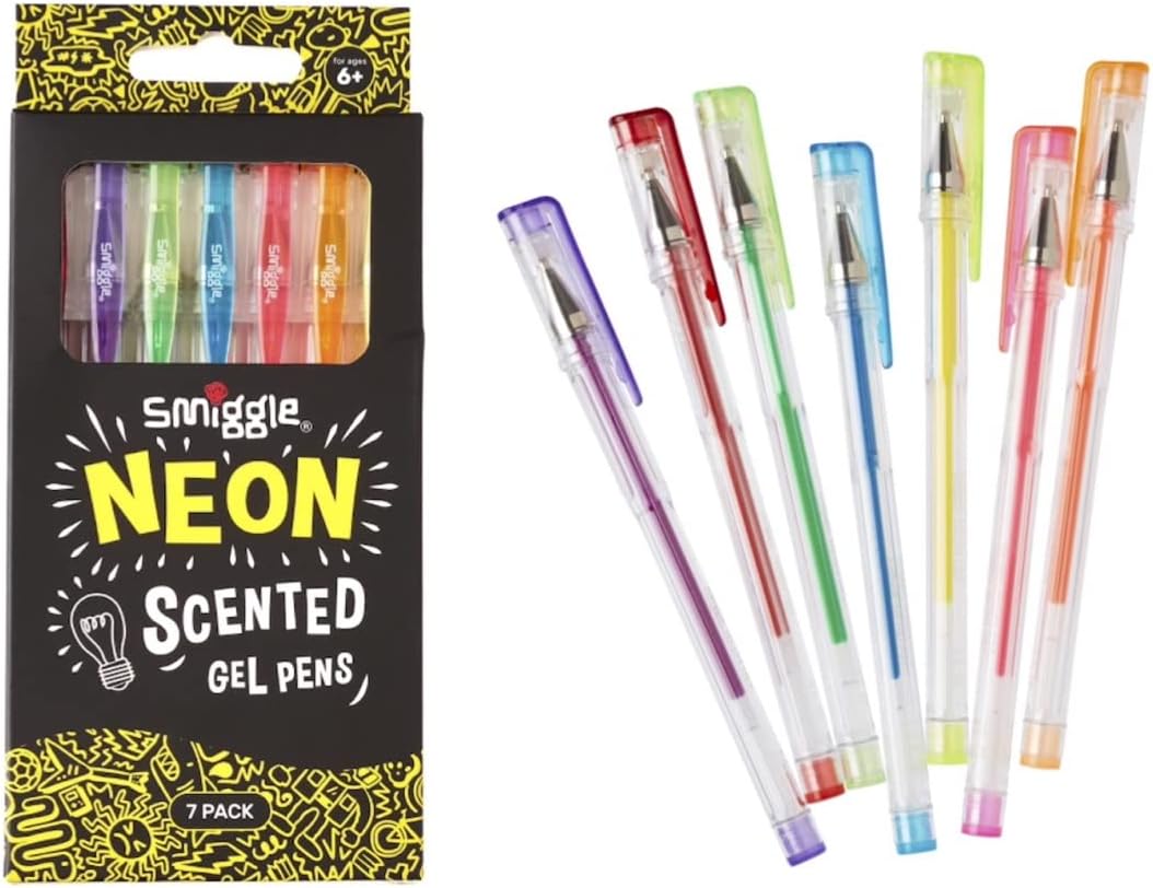 Rollerball Gel Pens x7 Pack Scented Multicoloured Neon