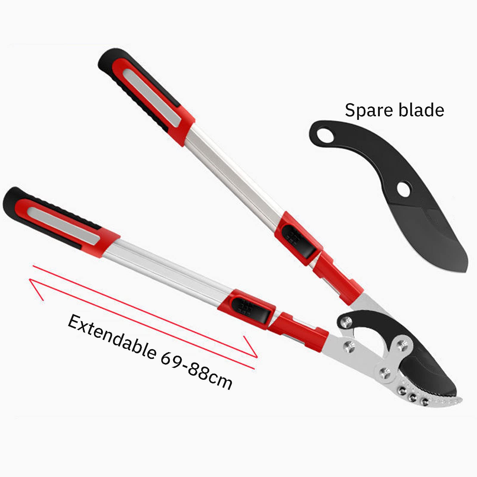 Troncarami per potatura con incudine telescopica da 690 mm a 880 mm Troncarami per alberi da giardino estensibili SK5 Lame da taglio rivestite in teflon Troncarami per rami per giardinaggio Capacità