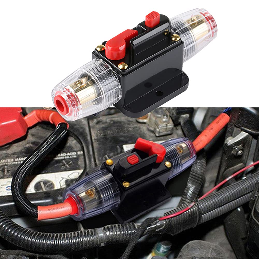 Gobesty 30 Amp Circuit Breaker, Inline Fuse Holder 12V24V Dc 30 Amp