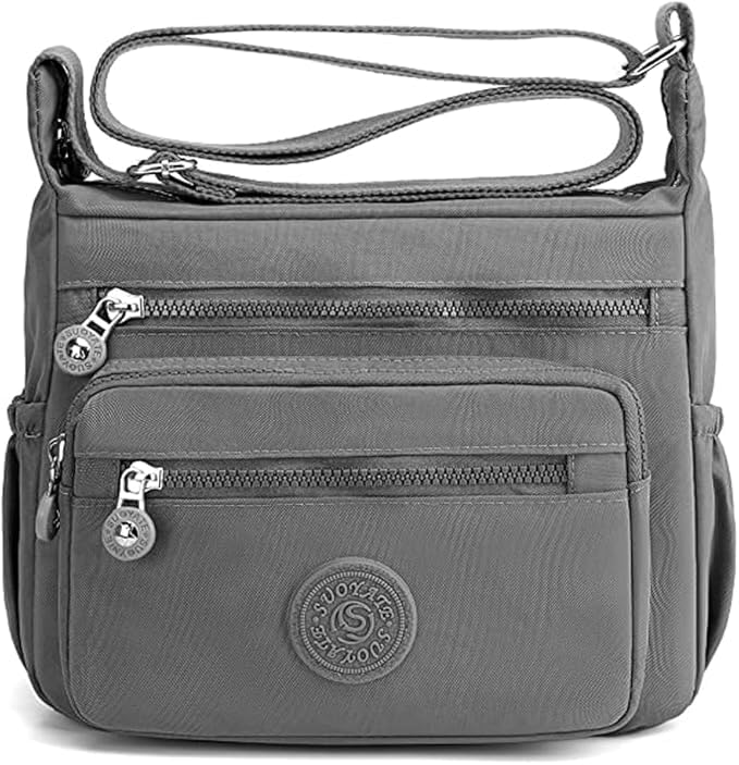 Image of Women Crossbody Bag Waterproof Nylon Multi-layer Crossbody Bag Casual Satchel Bag Shoulder Bag Messenger Bag Travel Bag Day Pack