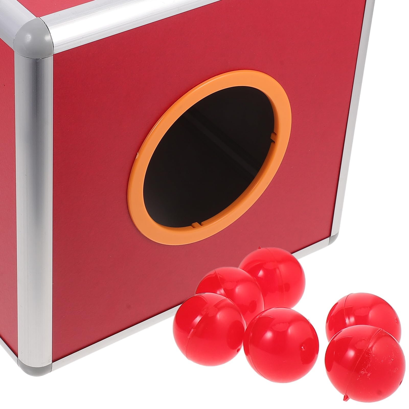 Rote Mehrzweck Spendenbox aus Aluminiumlegierung mit Individuell Gestaltbarer Oberfläche Quadratische Tombola Spielkiste für Spiele und Spendenaktionen