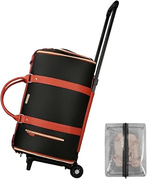 Foldable Travel Bag 2.0, Trendfetchus Foldable Travel Bag with wheels, Carry On Garment Bags With Toiletry Bags Large Weekender BAG for Men Women