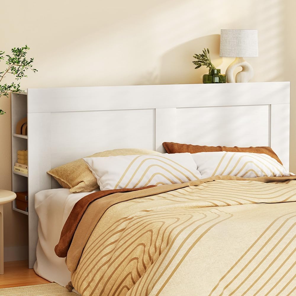 Artiss Bed Frame King Size Bed Head with Shelves Headboard BedHead Base
