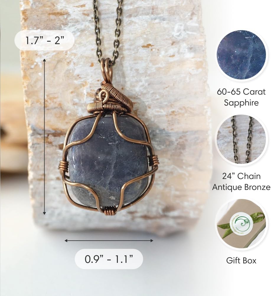 Designs by Nature Gems Necklace for Women - Designer Pendant Necklace - Antique Bronze Chain - Image 3