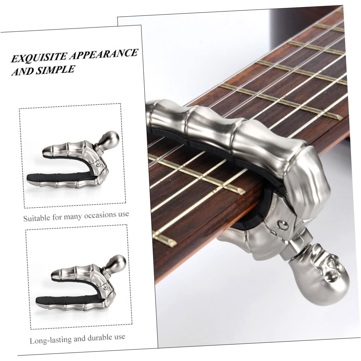 Toyvian 4 sztuki przenośnych kapodasterów, gitar basowych, ukulele, akcesoria kapodaster, stop cynku