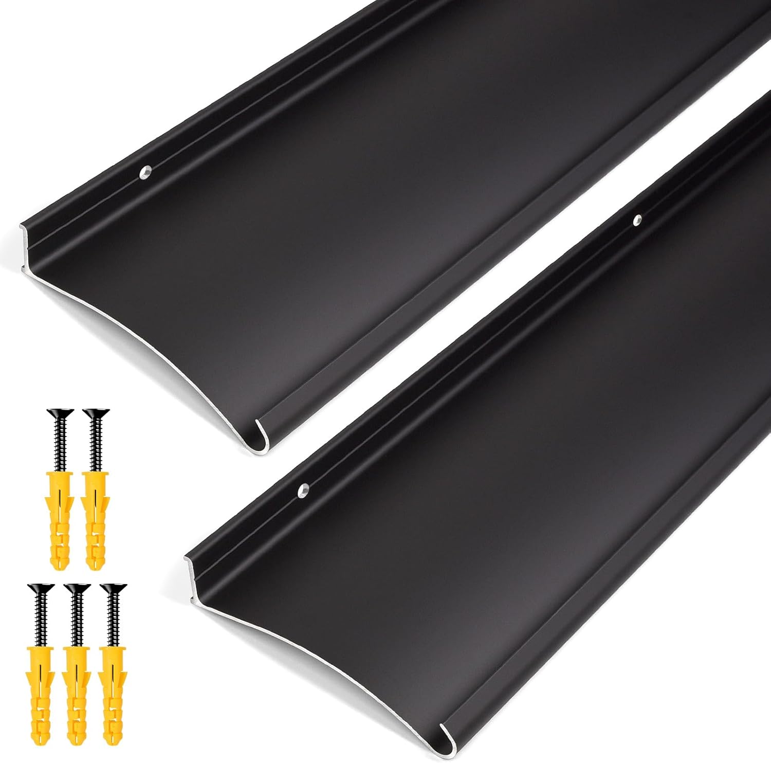 2-Pack 4" Extra-Wide Door Rain Drip Guard, 40" L Heavy Duty Aluminum Thickened Window Door Rain Deflector, Door Drip Cap, 0.8" Height Overhead Drip Edge (Black) 2 40in-Black