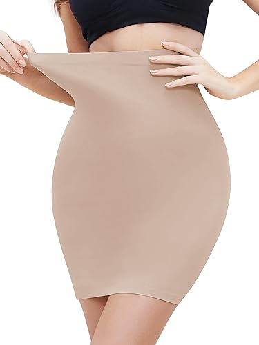 JOYSHAPER Faja moldeadora para debajo de los vestidos, medio deslizamiento, control de abdomen, adelgazante, sedosa, moldeador corporal