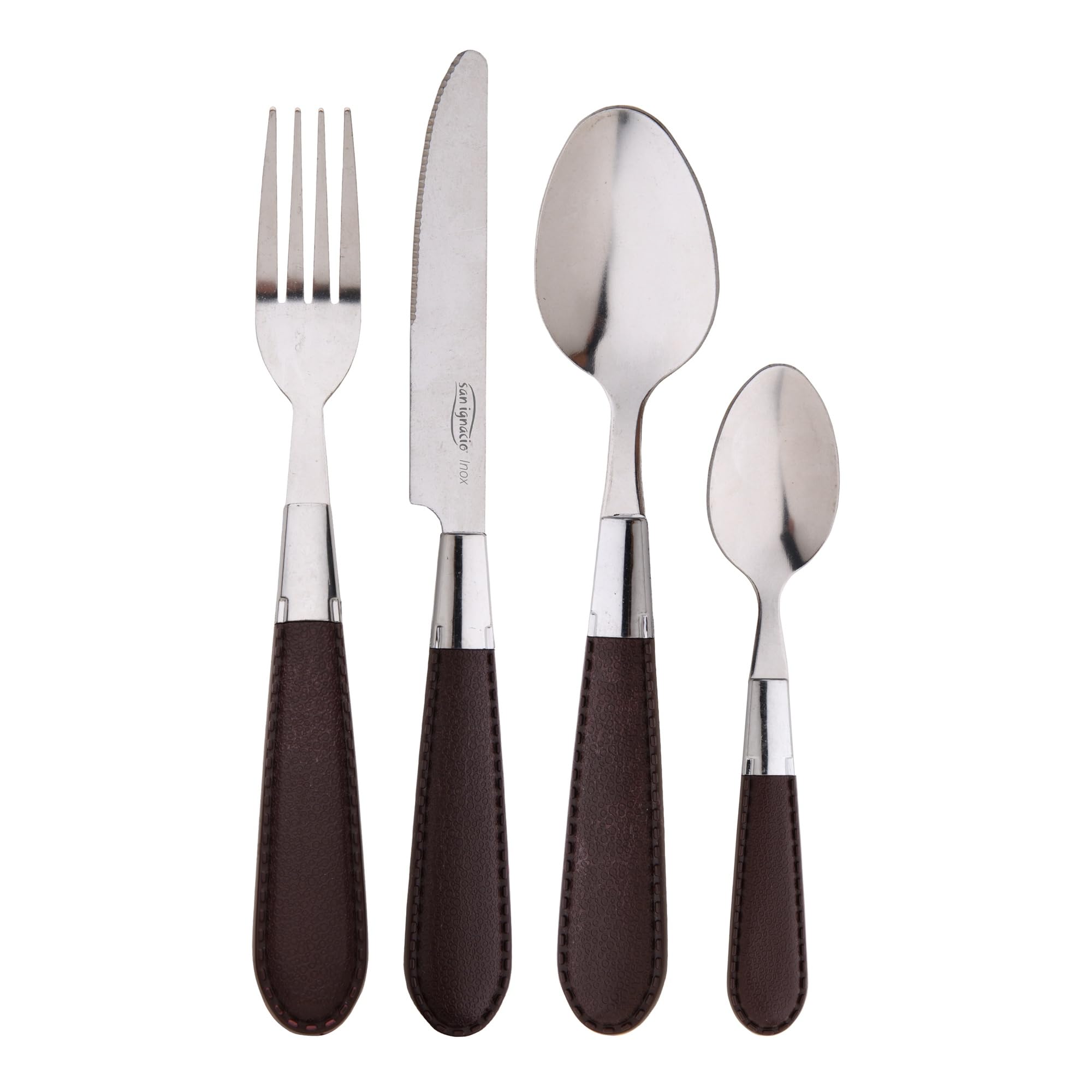 Couverts San Ignacio Q4367 en acier inoxydable - Ménagère de table 24 pièces résistante