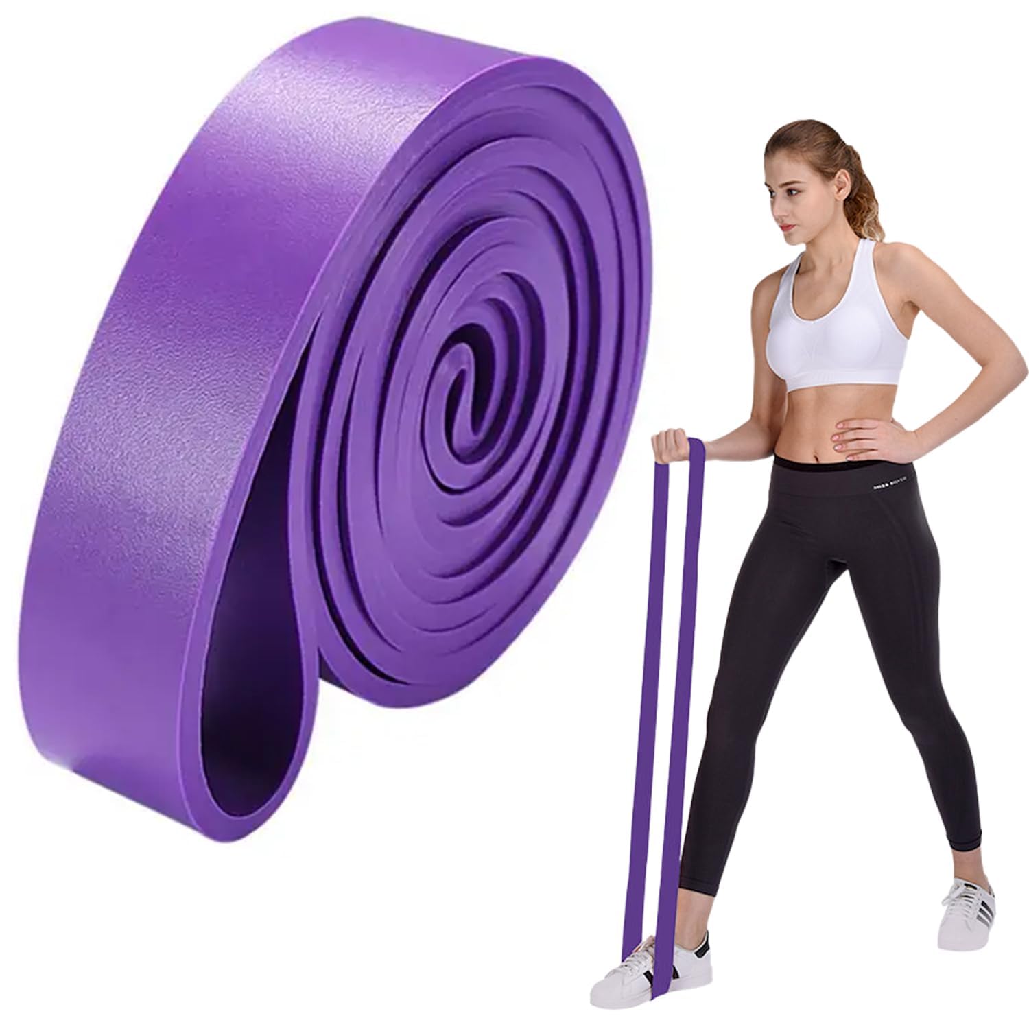 Resistance Band | Pull Up Bands Ideal for Home Exercise,Chin Ups, Squats & Core Workout | for Gym Men & Women | Resistance Bands, Loop Bands & Toning Bands (45-100 Kg, Purple)-image-19
