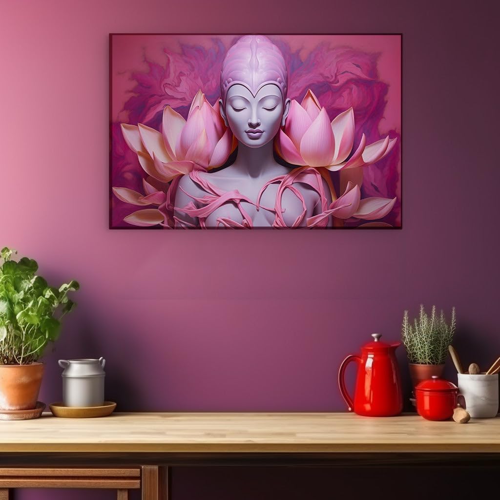 Canvas for Living room. Whispers of Serenity: Blossoms of the Dreaming Soul, 27 x 18 inch Canvas Wall Art - Contemporary Masterpieces - Inspirational Office Decor - 69x46 cm (27x18 inch)