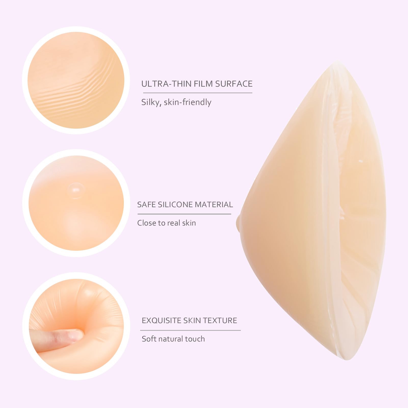 Inserto triangolare in silicone per potenziare il reggiseno concavo per mastectomia protesi crossdresser