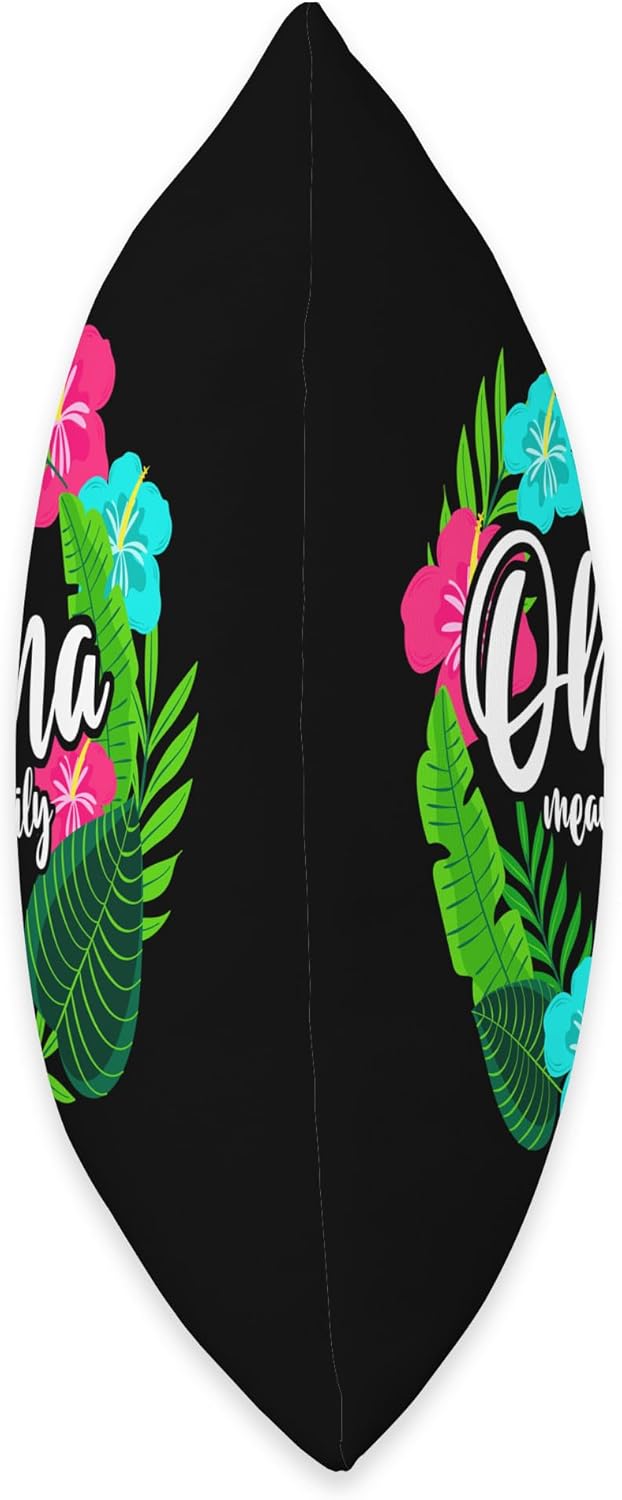 Ohana Means Family Hawaii - Hibiscus Hawaiian Flowers Throw Pillow