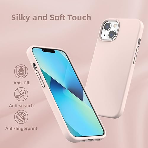 Miniatura 4 de K TOMOTO Compatible con iPhone 13 Mini, funda de goma de gel de silicona líquida con forro de microfibra, funda de protección completa contra caídas