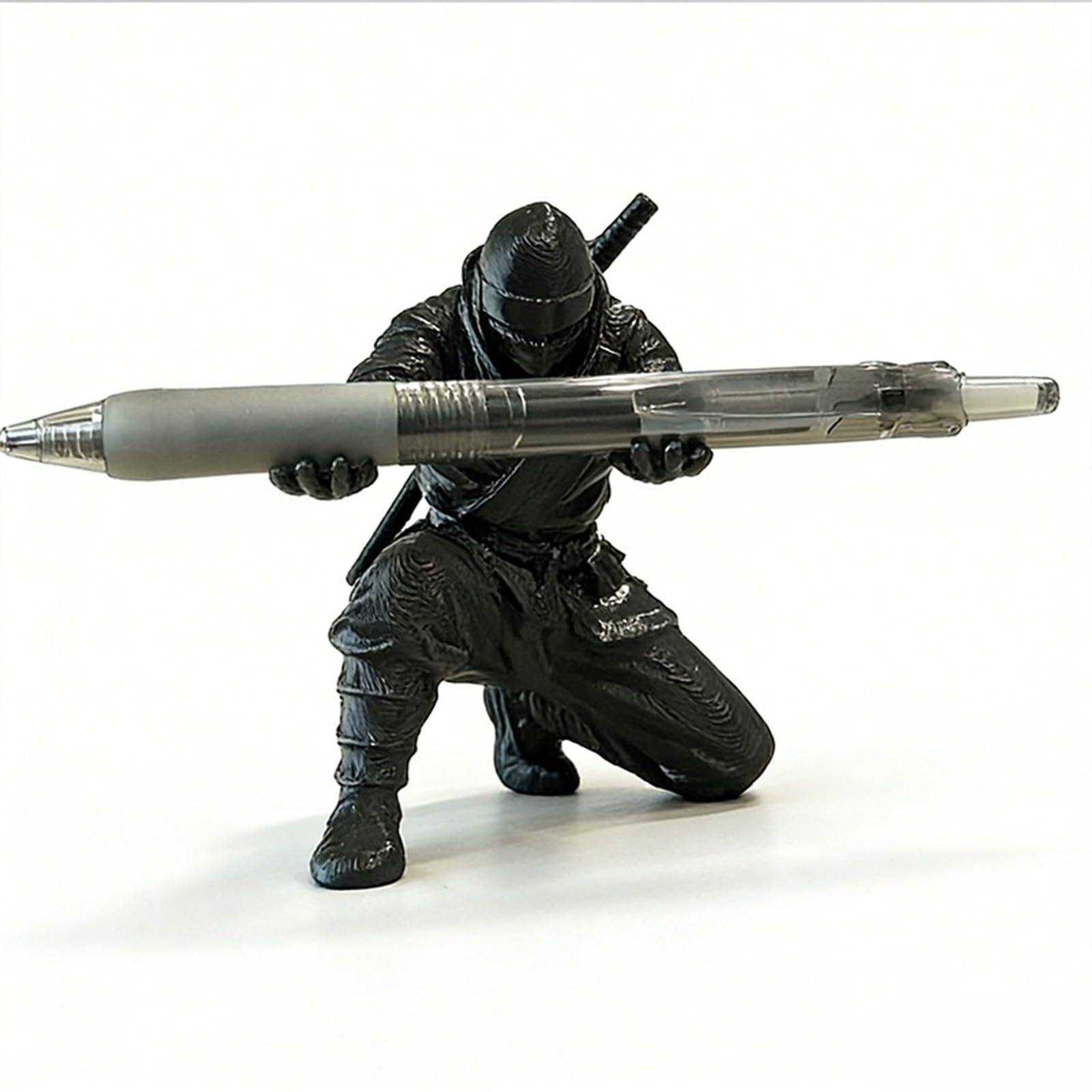 3D Printing Samurai Pen Holder, Creative Ninja Warrior Pen Holder, Pencil Storage Rack for Men, Gamers, History Fans, Office Gadgets (Black) — image 1