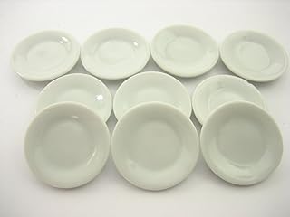 10x25 mm White Round Plate Dish Ceramic Kitchenware Dollhouse Miniature 10851