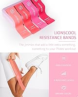 Vista 4 de LIONSCOOL Pilates Ring Set – 14" Anti-Deformation Magic Circle with Padded Handles, Mini Ball, Resistance Bands, Guide & Bag