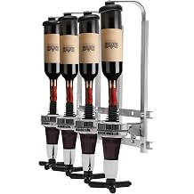 4 Bottle Wall Mounted Liquor Dispenser, Pourer with 25ml Shot Optics, Aluminum Alloy Bar Dispenser for Home Bar Party Bartender Use