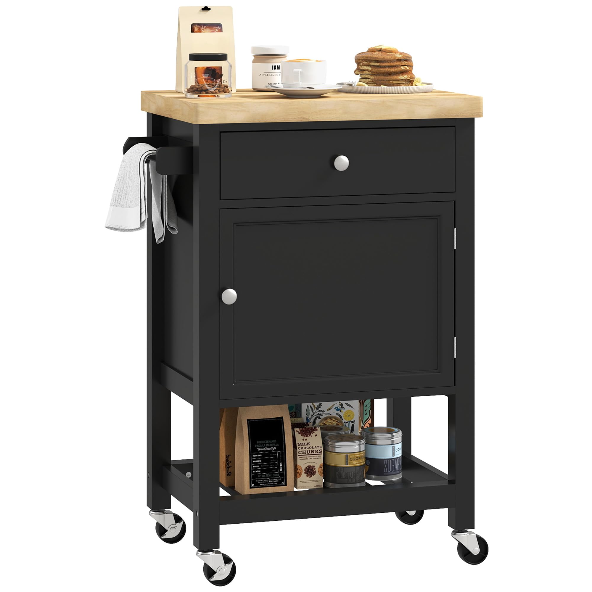 homcom desserte cuisine roulettes