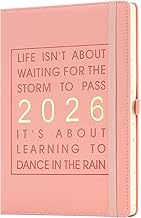 2026 A4 Diary Day to Page Daily Productivity Planner January 2026 to December 2026 Monthly Weekly Planner with Pen Holder, Inner Pocket (Pink 2026, A4)