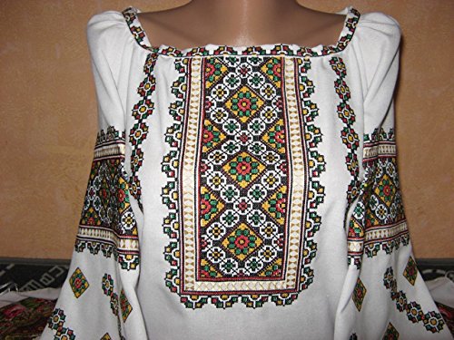 Embroidered Shirt Vyshyvanka Ukrainian Traditional Women's Embroidery. Folk Sorochka Vyshyvanka (L) White #TOP1