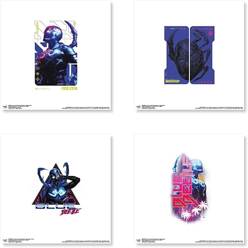 Trends International Gallery Pops DC Comics Movie Blue Beetle - Paquete de arte gráfico para pared (paquete de 4)