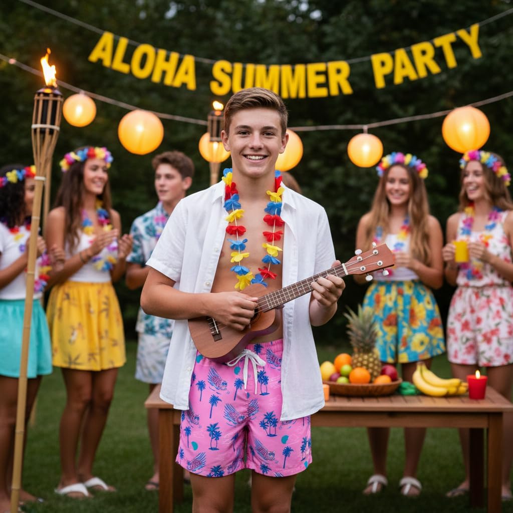 Cozople 7-20T Boys Swim Trunks with Compression Liner Big Boys Quick Dry Bathing Suit Stretch 2 in 1 Beach Swimming Shorts - Image 4