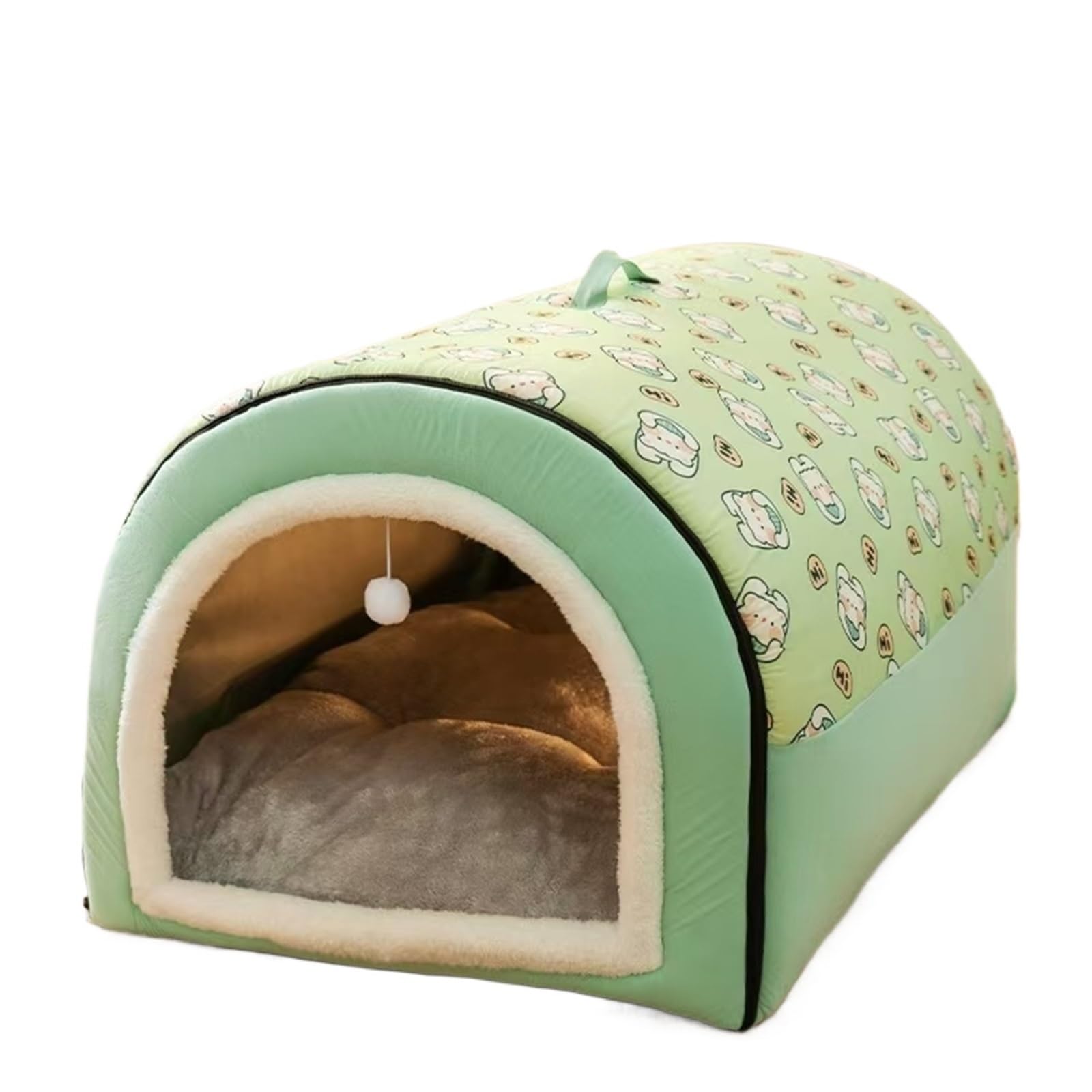 Caldo inverno gatto cane letto Mat Deep Sleep tenda accogliente geometrico casa nido rimovibile lavabile per cani di taglia media grande forniture per animali domestici (E,S 40 x 35 x 35)