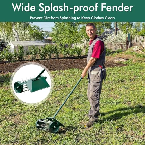 Parkland® Lawn Aerator - 45 X 122 Cm Manual Grass Spike Roller with Splash Proof Fender, 3-Piece Handle, Sharp Steel Spikes To Perforate Any Soil, Lawn Aerator Tool For Outdoor & Garden 4 Parkland® Lawn Aerator - 45 X 122 Cm Manual Grass Spike Roller with Splash Proof Fender, 3-Piece Handle, Sharp Steel Spikes To Perforate Any Soil, Lawn Aerator Tool For Outdoor & Garden - Image 4